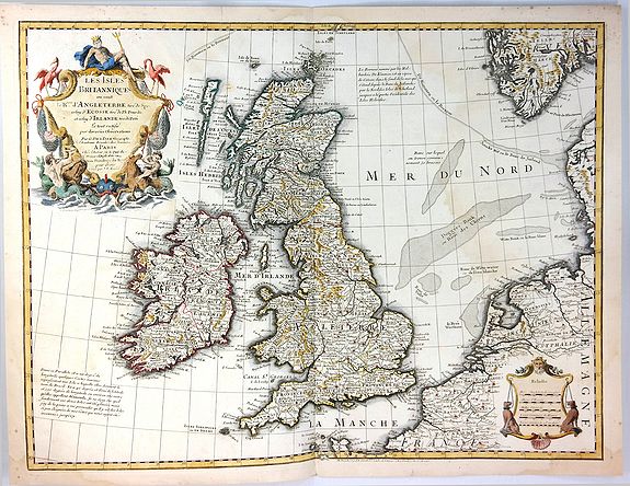BUACHE, P., Les Isles Britanniques, antique map, old maps