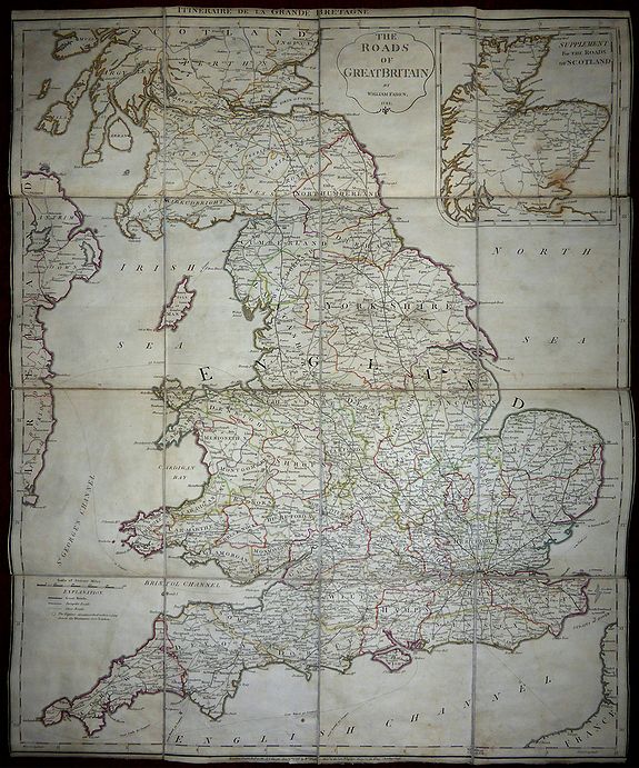 William Faden. , The Roads of Great Britain. Itineraire de la Grande Bretagne. Published as the Act directs Jan 1st 1781 By William Faden Succr to the late T Jefferys Geographer to the King, Charing Cross , antique map, old maps