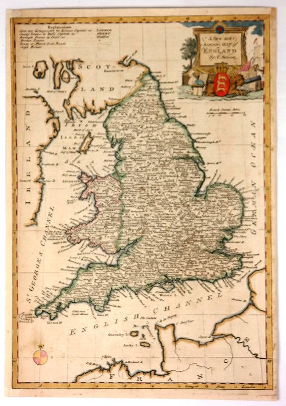 BOWEN, T., A New and Accurate Map of England., antique map, old maps