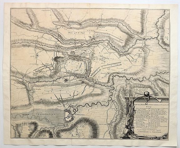 VAN DOESBURGH, T., Plan de la Bataille D'Oudenaerde., antique map, old maps