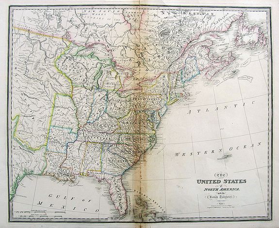 WYLD, J., The United States of North America, with the British Territories., antique map, old maps