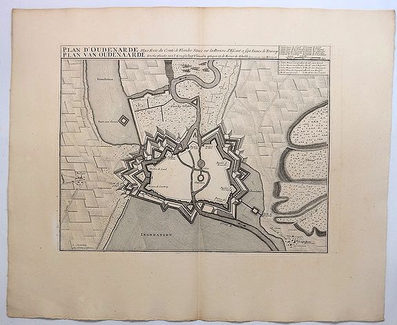 COVENS & MORTIER., Plan d'Oudenarde Place forte du Comte de Flandre., antique map, old maps