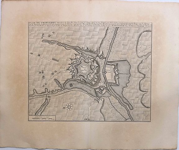 COVENS & MORTIER., Plan de Charleroy Ville Forte des Pays-Bas dans le Comte de Namur., antique map, old maps