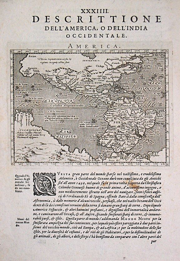 Magini, G. A., Antique map of the Americas / America., antique map, old maps