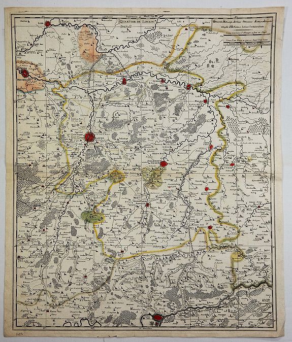 ANONOMOUS., Quartier de Louain???, antique map, old maps