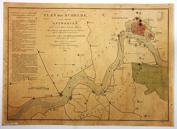 KAAL, F., Plan der Schelde van Boven Antwerpen…, antique map, old maps