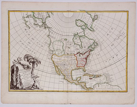Janvier., L'AMERIQUE SEPTENTRIONALE divisee en ses principaux Etats. , antique map, old maps