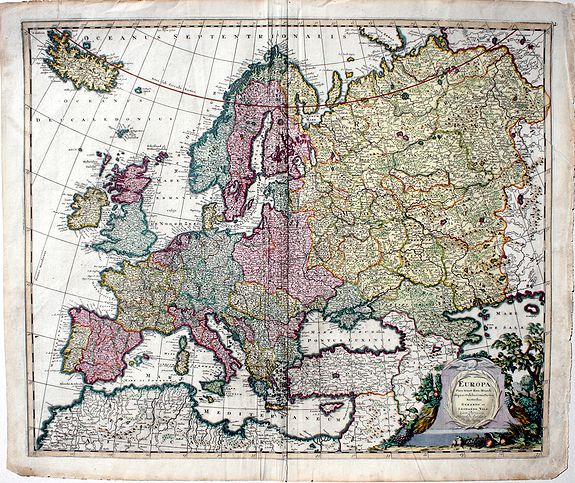 VALK, Gerard & Leonard, Europa Pars Tenet haec Mundi Reliquas Celeberrima Partes..., antique map, old maps