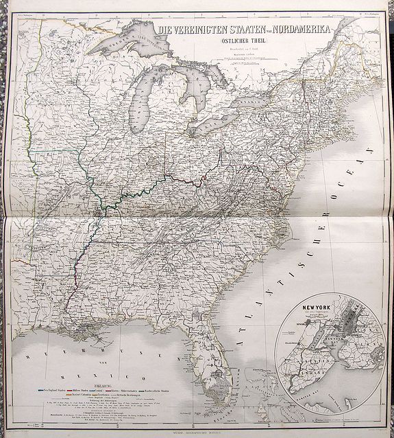 GRÄF, A., Die Vereinigten Staaten von Nordamerika (Östlicher Theil)., antique map, old maps