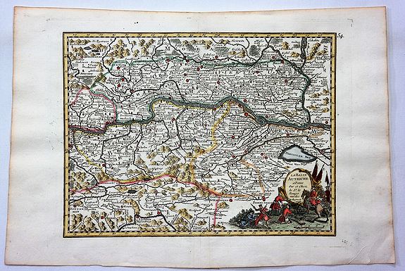 LE ROUGE, G.L., La Basse Autriche., antique map, old maps