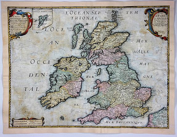 SANSON, N., Carte Generale des Royaume d’Angleterre Ecosse et Irlande…, antique map, old maps