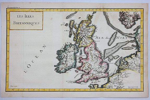 FILLOEUL, P., Les Iles Britanniques., antique map, old maps