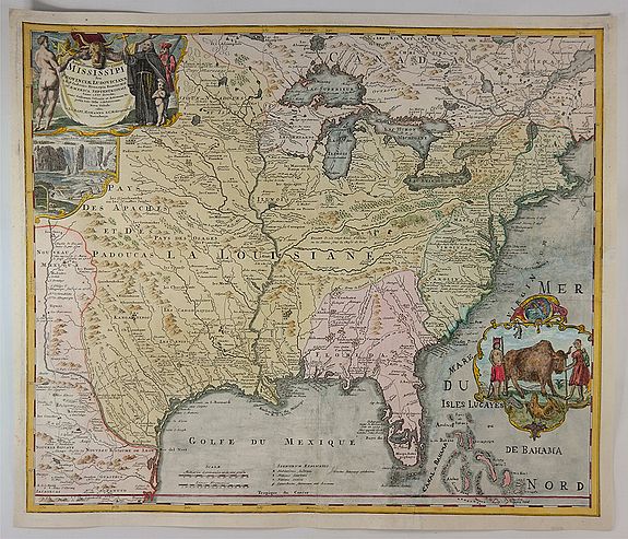 HOMANN, J., Amplissimae Regionis Mississipi Seu Provinciae Ludovicianae. . ., antique map, old maps