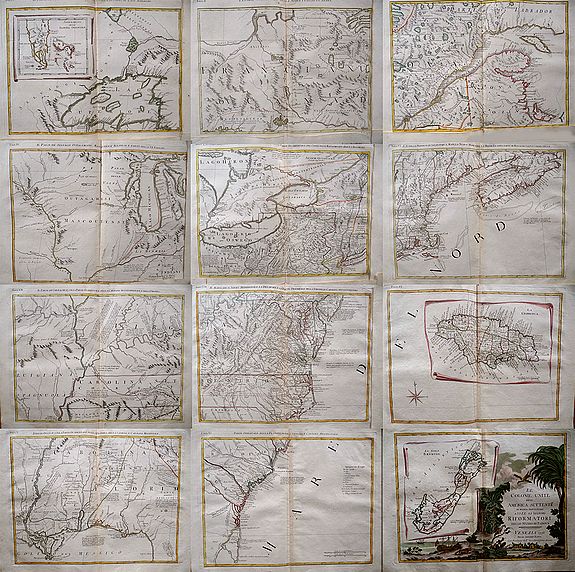 ZATTA, Antonio., Le Colonie Unite dell´America., antique map, old maps