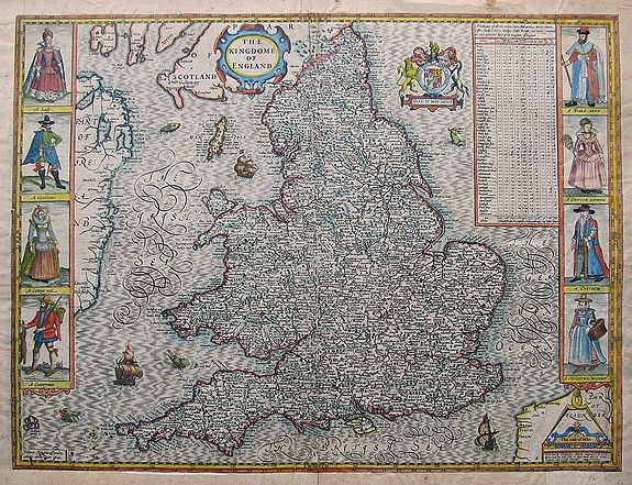 SPEED, John., The Kingdome of England., antique map, old maps