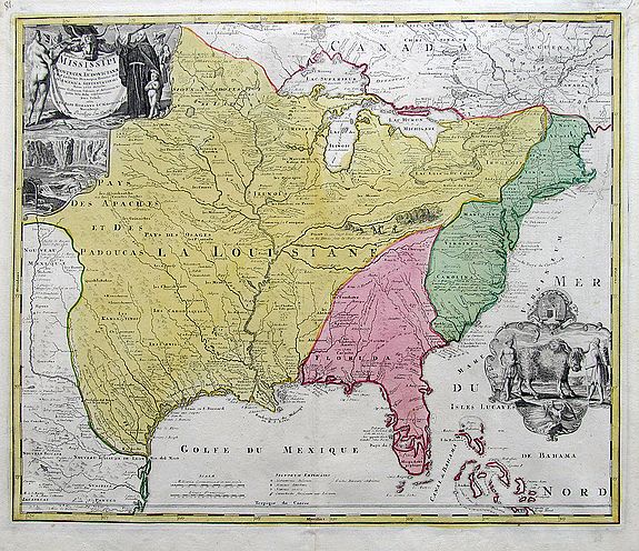 HOMANN, J. B., Amplissimae Regionis Mississipi... (The Bufflao Map)., antique map, old maps