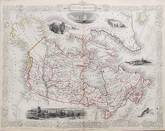 TALLIS, John., British America., antique map, old maps