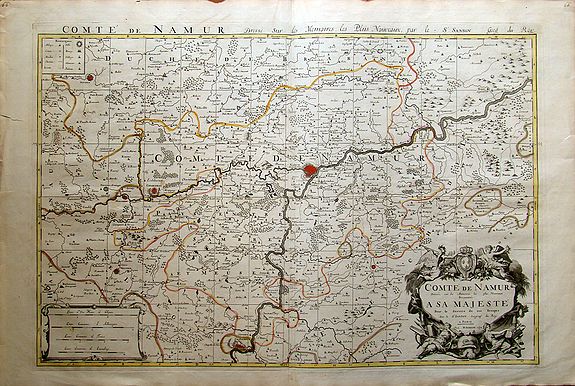 JAILLOT, A.H./SANSON, N., Comté de Namur?, antique map, old maps