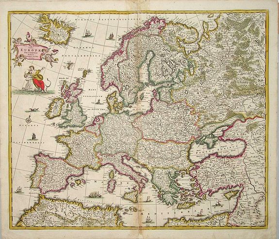 Frederik de Wit, Nova et Accurata totius EUROPAE Descriptio Authore Frederico de Wit Amstelodami., antique map, old maps