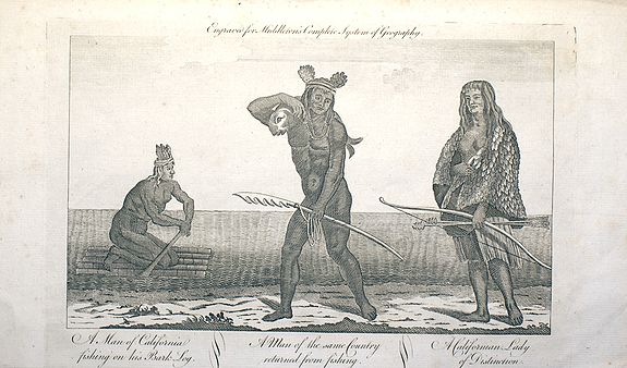 MIDDLETON, Charles T., A Man of California fishing on his Bark Log , A Man of the same Country returned from fishing , A Californian Lady of Distinction, antique map, old maps