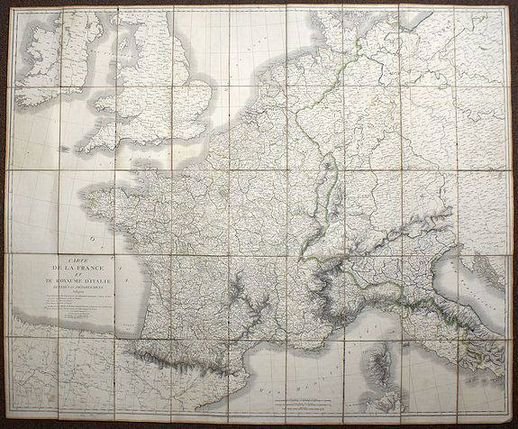 MENTELLE, E. & CHANLAIRE, P.G., Carte de la France et du Royaume d'Italie divisés en départemens., antique map, old maps