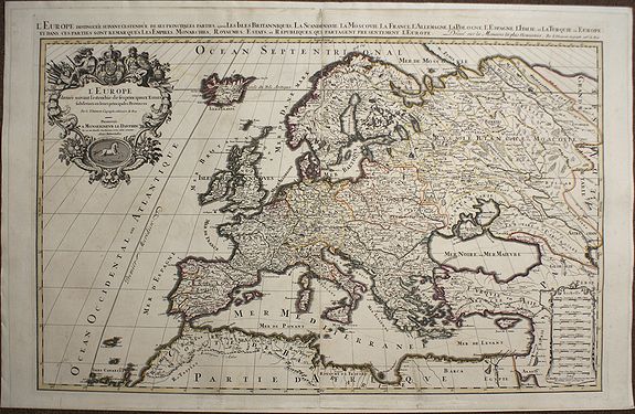 SANSON / JAILLOT, L'Europe divisee suivant l'estendue de ses principaux Etats subdivisés en leurs principales Provinces., antique map, old maps