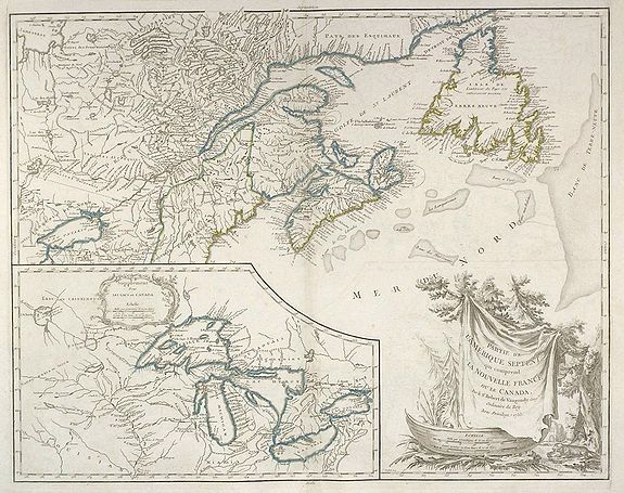 Robert de Vaugondy, D., Partie de l'Amerique Septent? qui comprend la Nouvelle France ou le Canada, antique map, old maps
