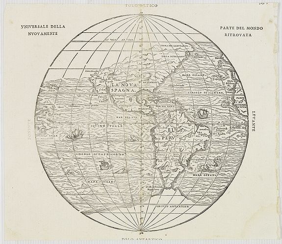 RAMUSIO, G. B., Universale Della Nuovamente. Parte Del Mondo Ritrovata., antique map, old maps