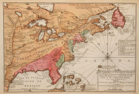 DE FER, N., Le Canada, ou Nouvelle France la Florida, la Virginie, ? Misispi, antique map, old maps