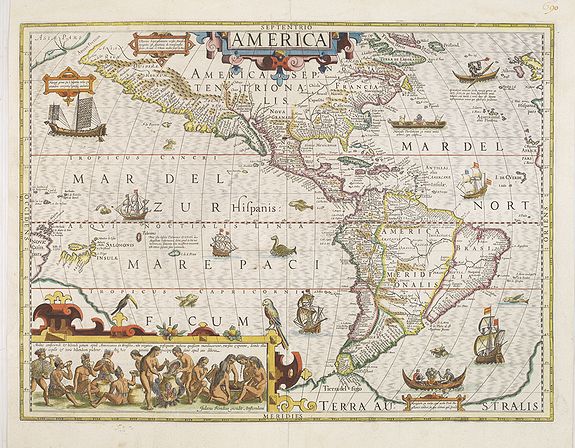MERCATOR, G. / HONDIUS, J., America., antique map, old maps