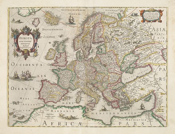 HONDIUS, H., Europa exactissime descripta., antique map, old maps