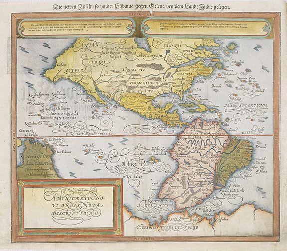 MÜNSTER, S., Americae Sive Novi Orbis, Nova Descriptio., antique map, old maps