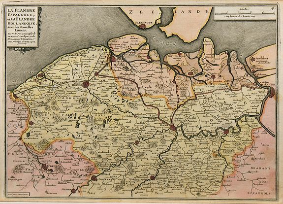 DE FER, N., La Flandre espagnole, et la Flandre hollandoise ..., antique map, old maps