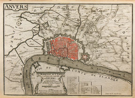 DE FER, N., Anvers., antique map, old maps