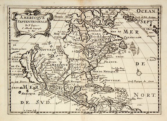 SANSON, N., Amerique Septentrionale., antique map, old maps