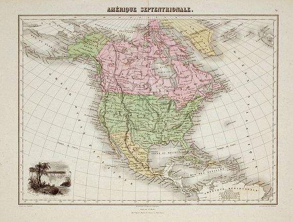 MIGEON, J., Amérique Septentrionale., antique map, old maps