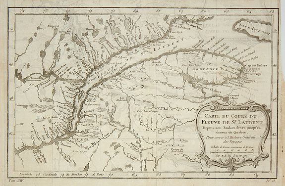 BELLIN, J.N., Carte du Cours du Fleuve de St.Laurent ? Quebec., antique map, old maps