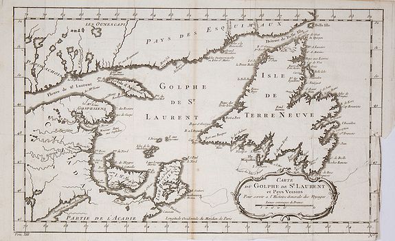 BELLIN, J.N., Carte du Golphe de St.Laurent et Pays Voisins ?, antique map, old maps