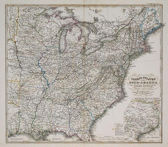 PERTHES, J., Verein-Staaten von Nord-America . . ., antique map, old maps