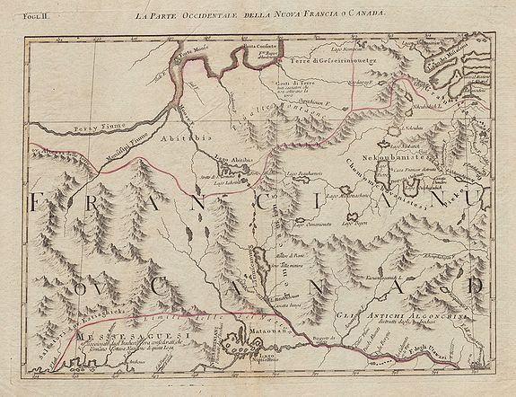ZATTA, A., La Partie Occidentale della Nuova Francia o Canada., antique map, old maps