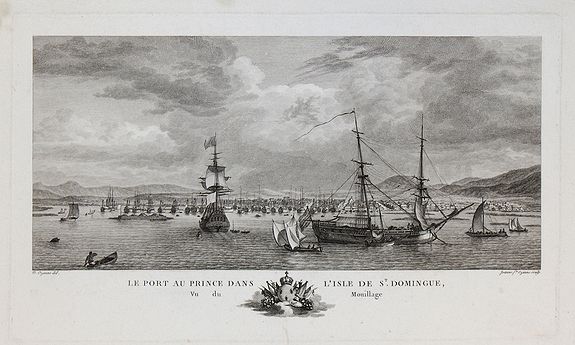 OZANNE, N., Le Port au Prince dans l'Isle de St. Domingue., antique map, old maps