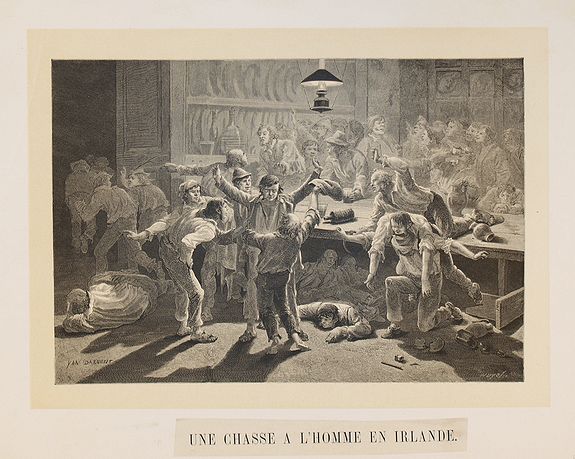 DARGENT, J. E. (Yan'Dargent), Une chasse à l'homme en Irlande., antique map, old maps