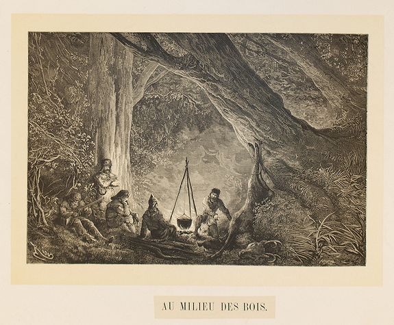 RIOU, Au milieu des bois., antique map, old maps