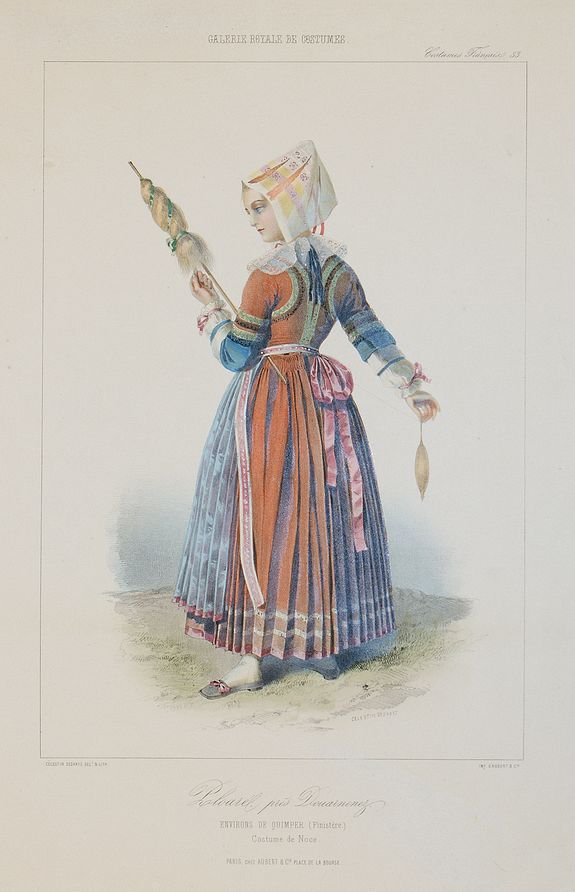 DESHAYS, C., Ploarél près Douarnenez (Costumes français, 33), antique map, old maps