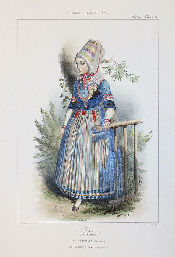DESHAYS, C., Ploarél près Douarnenez (Costumes français, 39), antique map, old maps