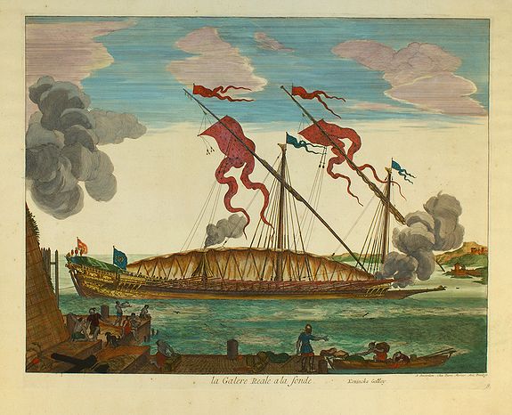 MORTIER, P., La Galere Reale a la fonde., antique map, old maps