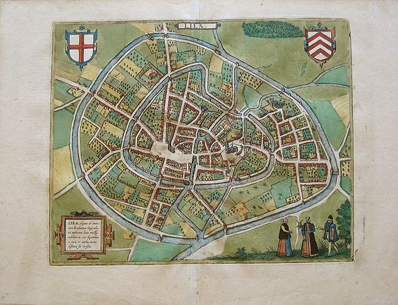 BRAUN, G / HOGENBERG, F., Lier, Belgium, antique map, old maps