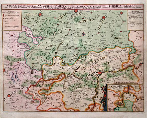 VISSCHER, N., Nieuwe Kaart van't Graafschap Namen, met een Groot Gedeelte van't Hertogdom Brabant. . ., antique map, old maps