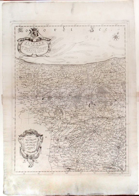 CORONELLI, V., Fiandra parte occidentale: dedicata all\'illustrissimo et eccelententissimo S. Giorgio Cocco, senatore meritissimo. . ., antique map, old maps