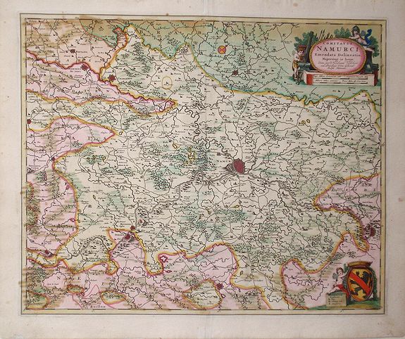 VISSCHER, N., Comitatus Namurci Emendata Delineatio Nuperrine in Lucem., antique map, old maps